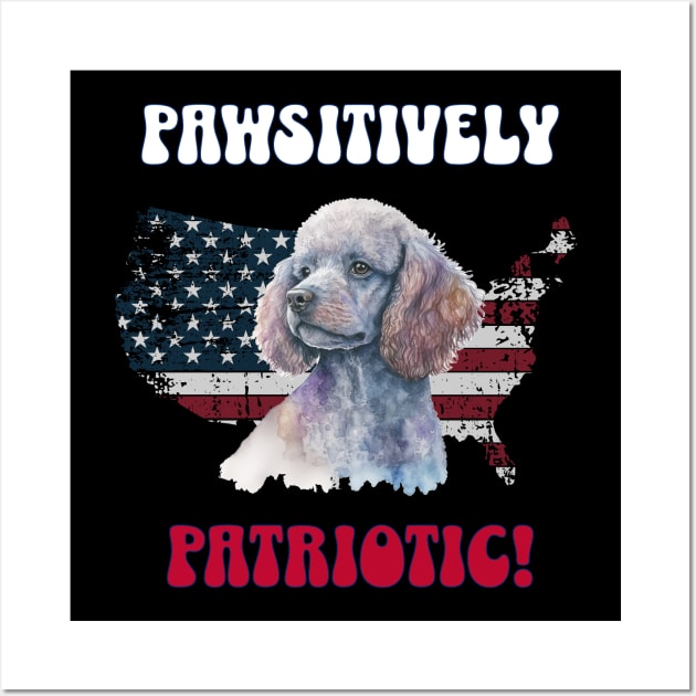 4th of July Independence Day Patriotic Poodle Funny Design for Dog Lovers Wall Art by EndlessDoodles